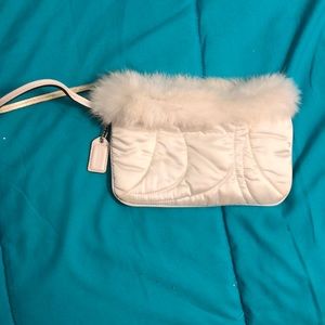 Plush coach wristlet